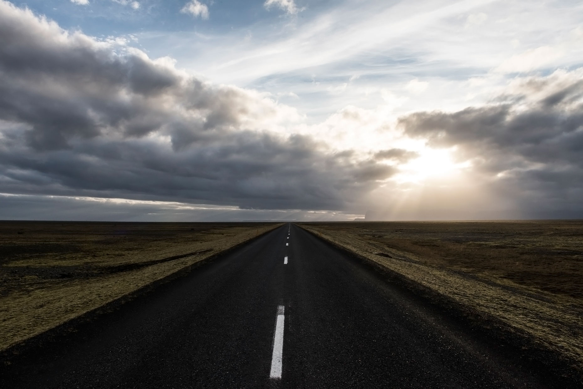 Landscape Photography - Iceland Road Sunset Landscape