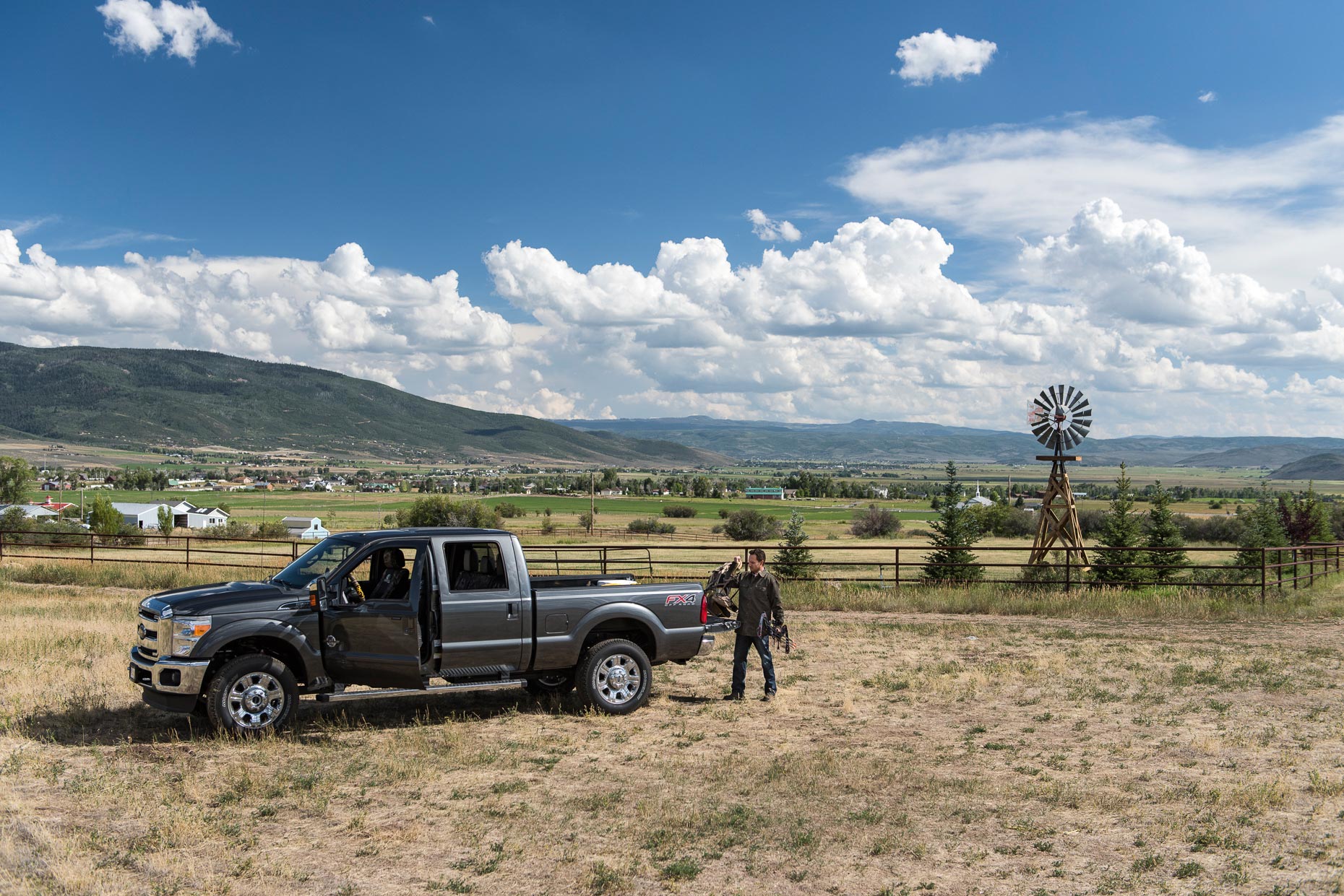 Active Lifestyle Photography -Ford Truck and Bow Hunter